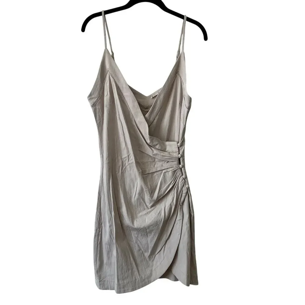 NWT Free People Ivory Wrap Mini Dress Size Large